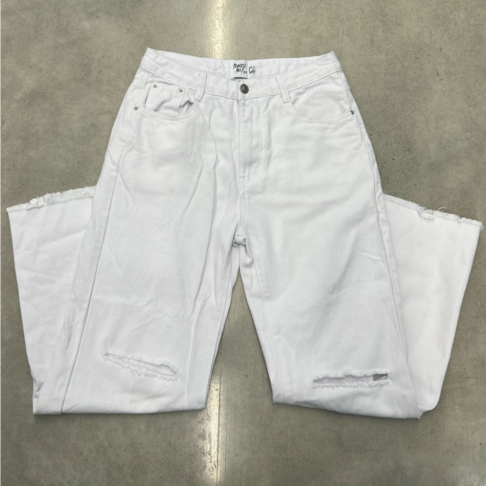 Princess Polly White High-Rise Flare Jeans size 6